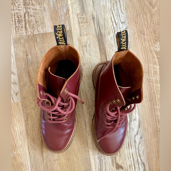 Limited Edition - Dr Marten Pascal Combat Boots Women’s Sz 8 AirWear Oxblood - Picture 2 of 13